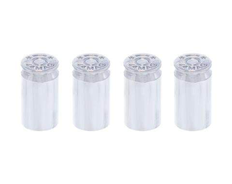 United Pacific Chrome Bullet Casing Valve Caps (4 Pack) 70066