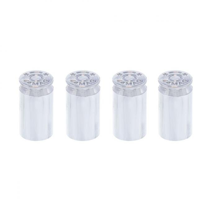 United Pacific Chrome Bullet Casing Valve Caps (4 Pack) 70066