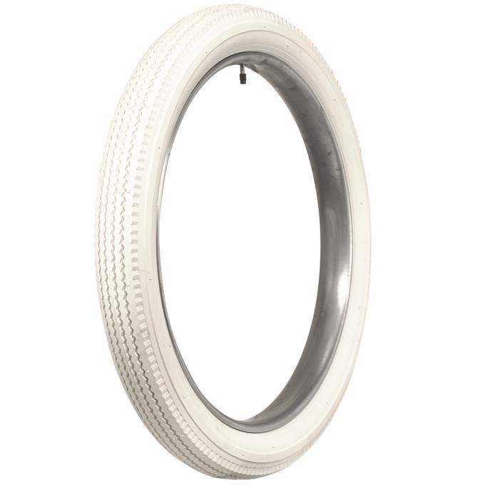 Coker Classic Cycle Clincher Tire Zig-Zag/Ribbed Tread All White 28x3 79225