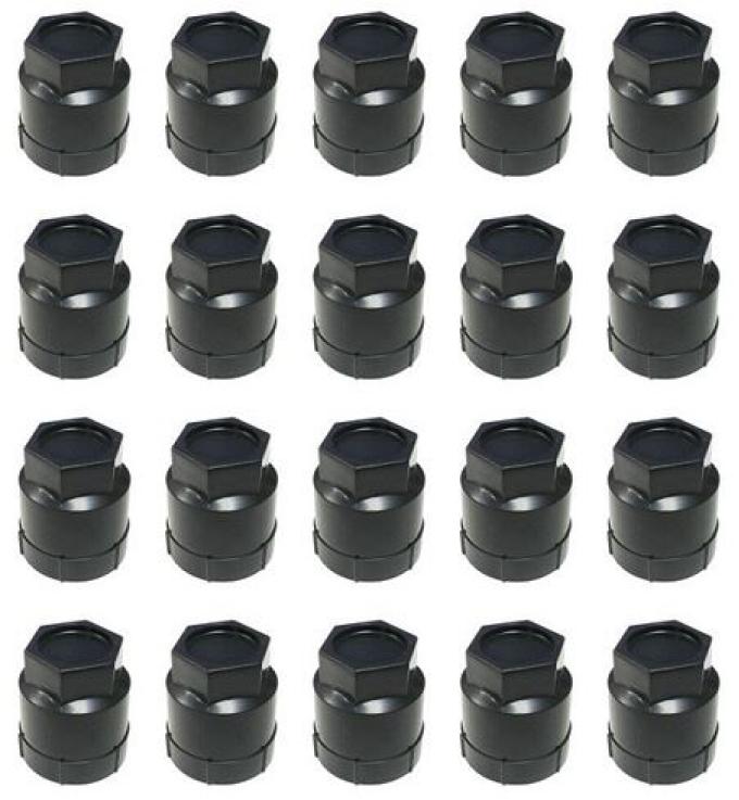 Redline Restomotive® 1988-1992 Camaro / Firebird 20 Piece Black Wheel Lugnut Cap / Cover Kit