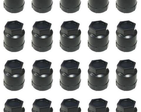 Redline Restomotive® 1988-1992 Camaro / Firebird 20 Piece Black Wheel Lugnut Cap / Cover Kit