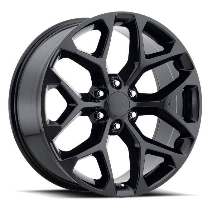 Factory Reproductions FR 59 &ndash; Chevrolet Truck Snowflake Replica Wheels 20x9 6x5.5 +27 HB 78.1 2014 Chevy Snowflake Gloss Black with Cap 59090276502