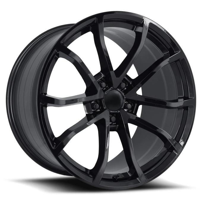 Factory Reproductions FR 25 &ndash; C7 Grandsport Corvette Replica Wheels 20x12 5x4.75 +59 HB 70.3 C7 Grandsport Corvette Gloss Black with Cap 25012593402F