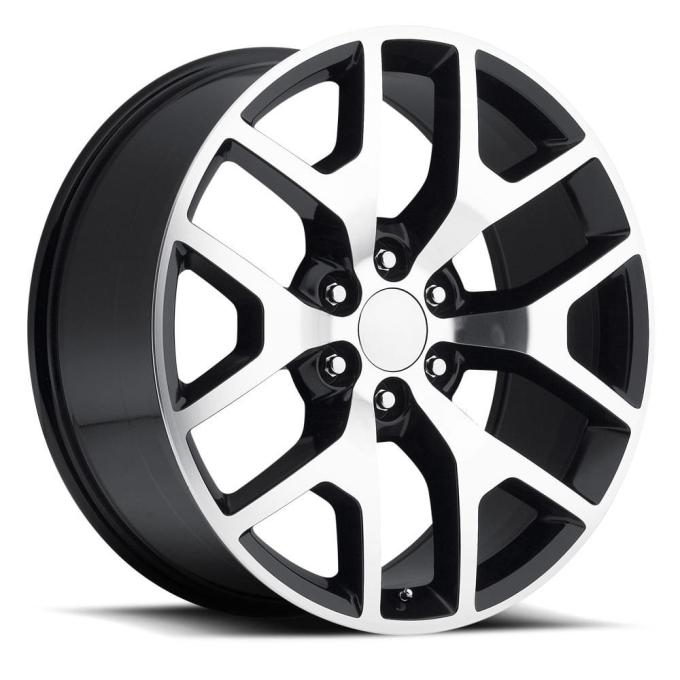 Factory Reproductions FR 44 &ndash; GMC Sierra Replica Wheels 20x9 6x5.5 +27 HB 78.1 2014 Sierra 744 Black Machine Face with Cap 44090276507