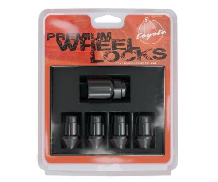Factory Reproductions Lock Set Lockset - 12mm x1.50 (1.38") Bulge Acorn Black - 4pcs+Key (741145blk) L-LO12150B
