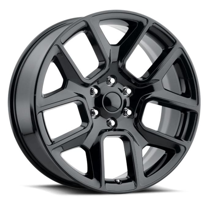 Factory Reproductions FR 76 &ndash; Ram Truck 1500 Replica Wheels 22x9 6x5.5 +15 HB 77.8 19 Ram 1500 Gloss Black with Cap 76290156502