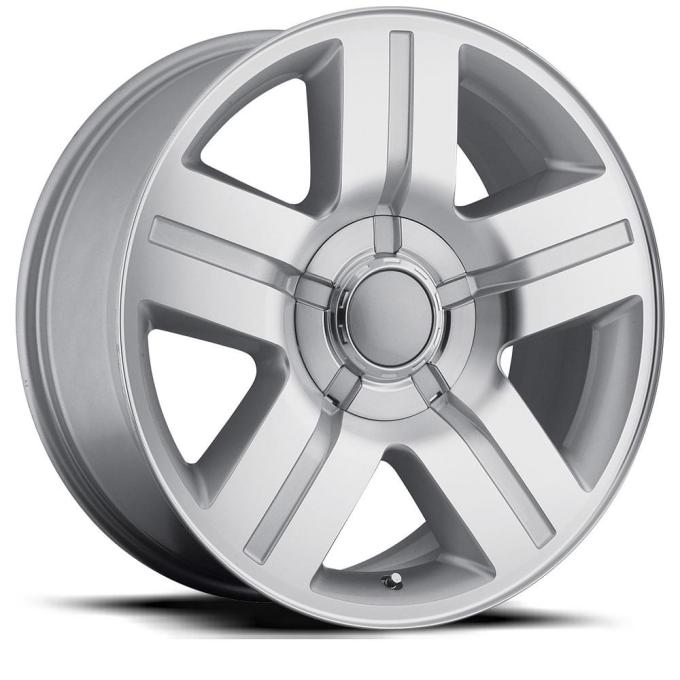 Factory Reproductions FR 37 &ndash; Chevrolet Texas Silverado Replica Wheels 20x8.5 6x5.5 +30 HB 78.1 Silverado Suburban Silver Machine Face with Cap 37085306509