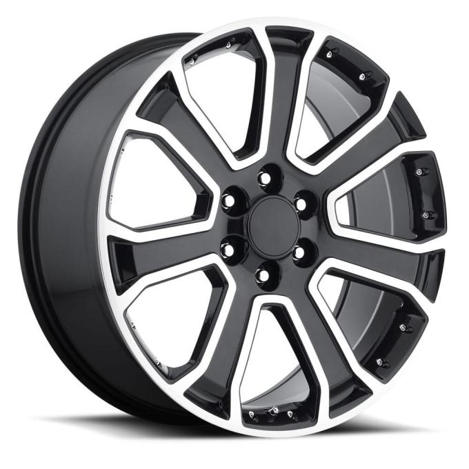 Factory Reproductions FR 48 &ndash; Cadillac Escalade Replica Wheels 24x10 6x5.5 +31 HB 78.1 2015 Escalade Black Machine Face with Cap 48410316507