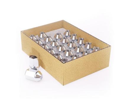 Factory Reproductions Install Kit 14mm X 1.5 (1.66") Ford Truck Factory Style (13/16) Chrome 24 Lug Nuts L-KIT14150C-24F