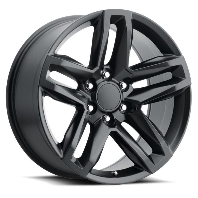 Factory Reproductions FR 94 &ndash; Silverado Z71 Trail Boss Replica Wheels 22x9 6x5.5 +15 HB 78.1 Z71 Split 5 Spoke Satin Black with Cap 94290156503