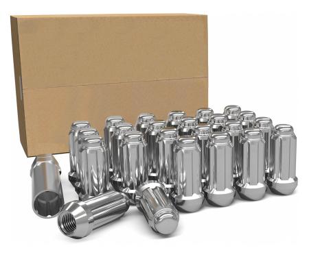 Factory Reproductions Install Kit 14mm X 1.5 (2.00") spline Truck Acorn Chrome 24 Lug Nuts+Key(t) L-KIT14150C-24-SP