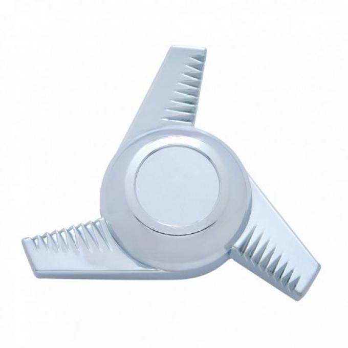United Pacific Chrome Plastic 3 Bar Right Swing Hub Cap Spinner Only 10721