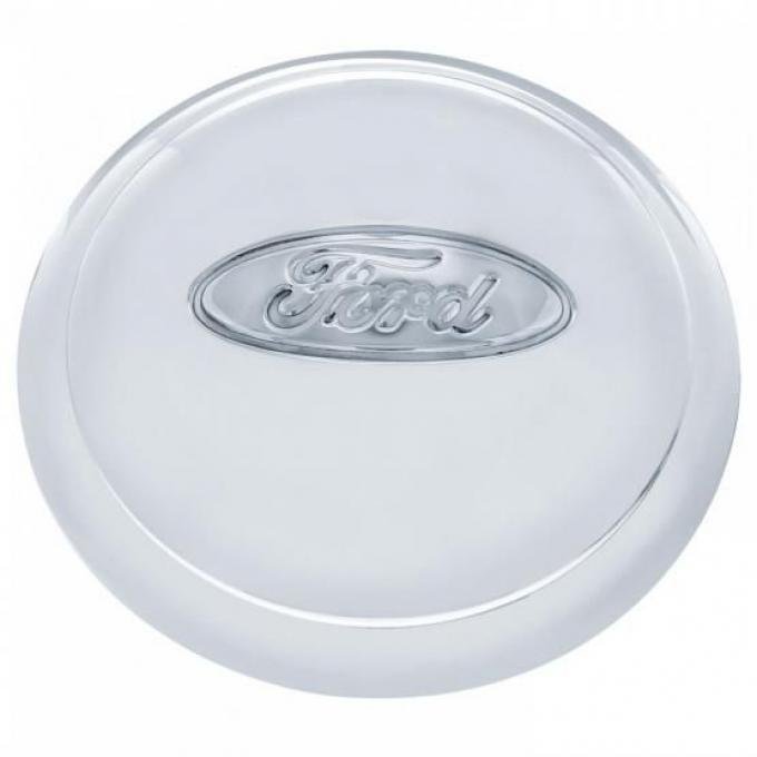 United Pacific Stainless Steel Hubcap w/Ford Oval Logo For 1934 Ford 4-Cyl Car & Truck A6033