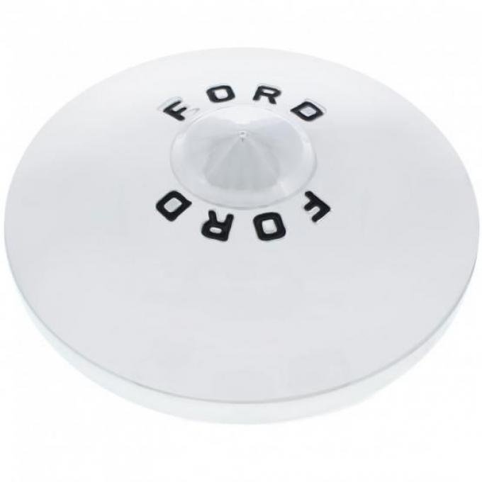 United Pacific Licensed Stainless Steel Deluxe Style Hub Cap For 1949-50 Ford Passenger Car A6036D