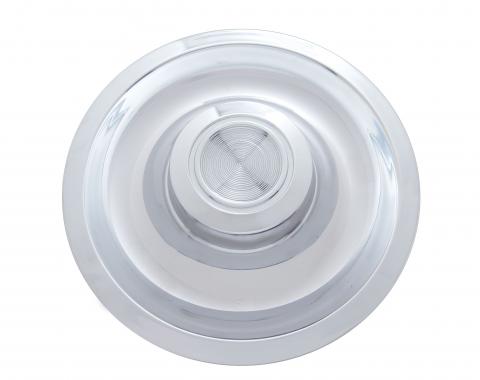 United Pacific Rally Wheel Hub Cap Set With Plain Center Cap For 1967 Chevy Camaro (4/Set) C6704