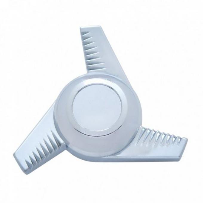 United Pacific Chrome Plastic 3 Bar Left Swing Hub Cap Spinner Only 10720