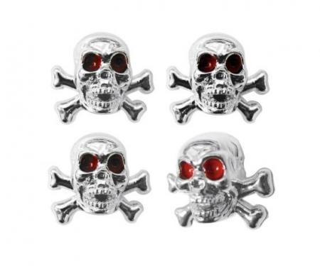 United Pacific Chrome Skull Valve Caps (4 Pack) 70004