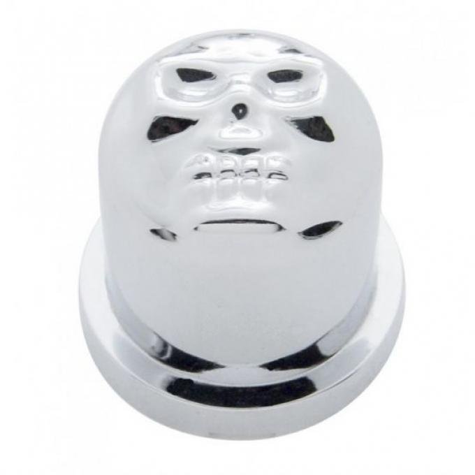 United Pacific 3/4" X 1 1/2" Chrome Plastic Skull Nut Cover, Push-On Style (10 Pack) 10579