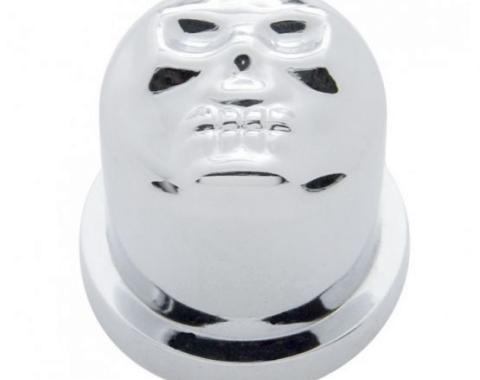 United Pacific 15/16" X 1 1/4" Chrome Plastic Skull Nut Cover, Push-On Style (10 Pack) 10580