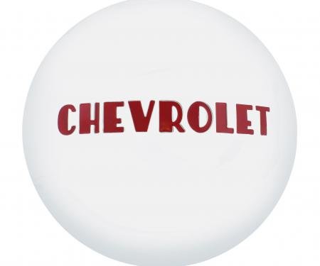 United Pacific Polished Stainless Steel Hub Cap w/Red Letters For 1947-53 Chevy 1/2 Ton Truck C475303