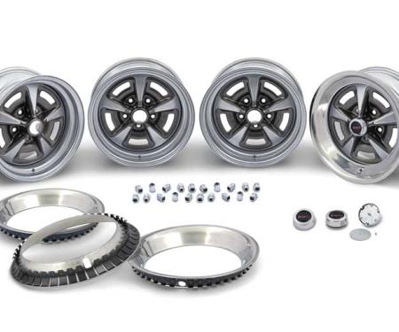 OER 15" X 7" Rally II Wheel Kit With Black Center Caps *RDK403B