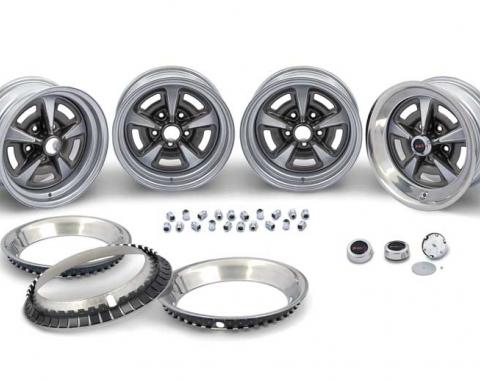 OER 15" X 7" Rally II Wheel Kit With Black Center Caps *RDK403B
